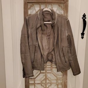 Grey leather jacket